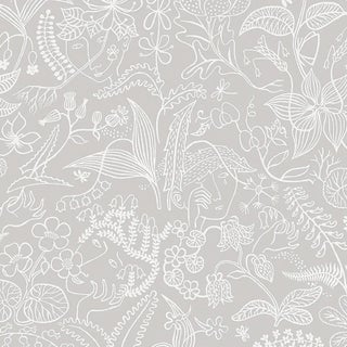 Borastapeter Grazia Wallpaper in Grey For Sale