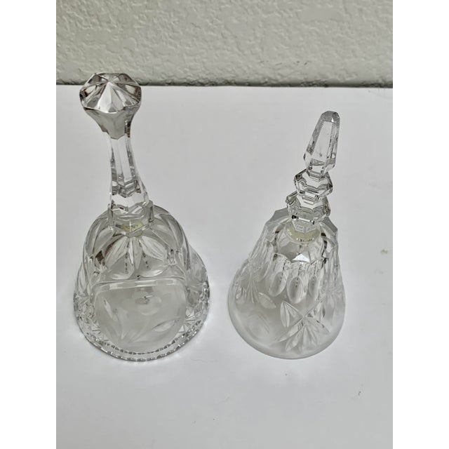 Set of Two Cut Glass Crystal Bells For Sale In Sacramento - Image 6 of 9