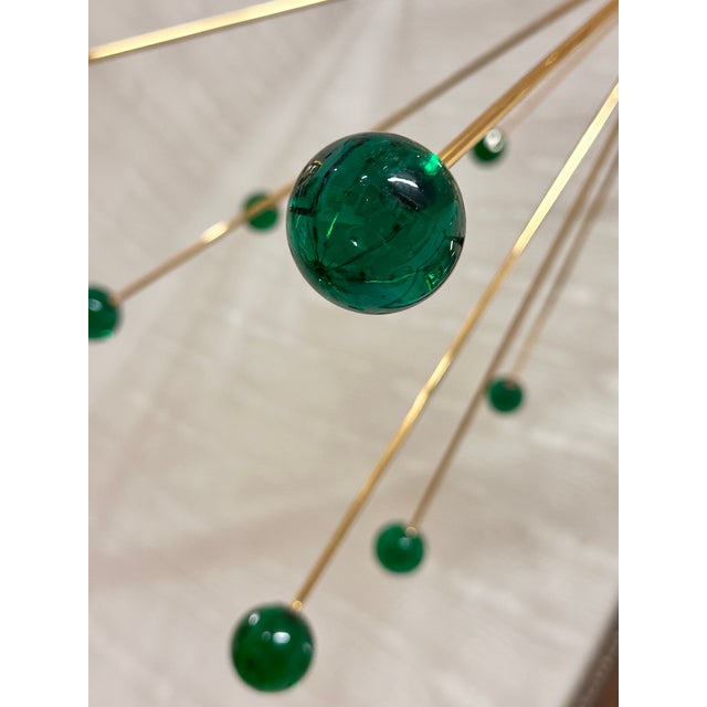 Murano Contemporary Green “Star” Murano Glass Sputnik Chandelier For Sale - Image 4 of 10