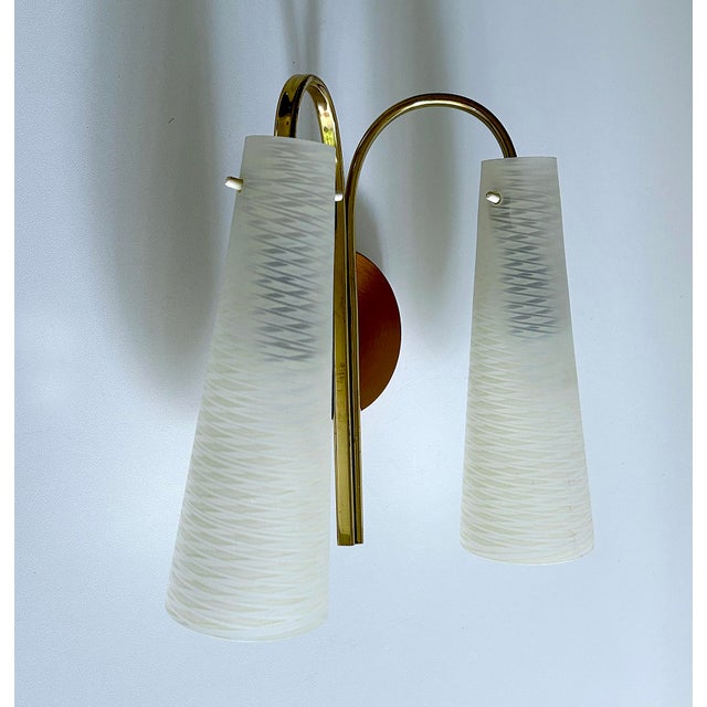 Vintage Glass Wall Light from Hillebrand, 1950s For Sale - Image 12 of 18