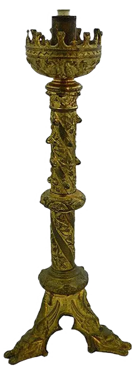Antique Church Candlestick Table Lamp