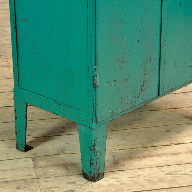 Green Vintage Industrial Iron Cabinet, 1970s For Sale - Image 8 of 16
