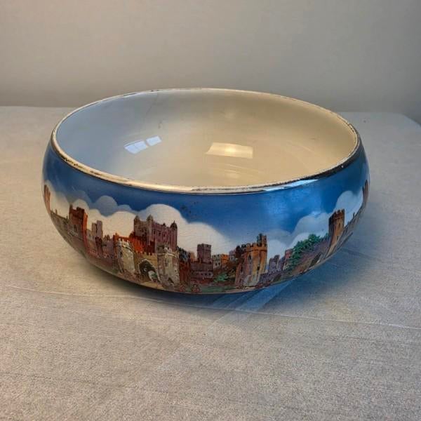 Curated 1930s Newhall Hanley "Tower of London" Ironstone Centerpiece For Sale - Image 9 of 16