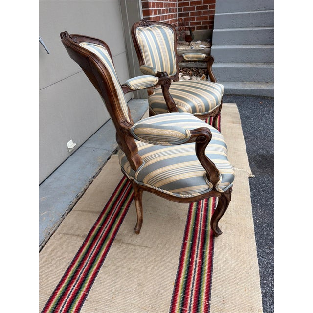 Pair of 18th Century French Louis XV Walnut Fauteuils, Carved Provincial Armchairs For Sale - Image 10 of 18