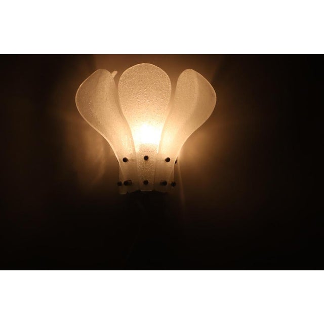 Hand Blown Ice Glass Wall Light by J. T. Kalmar, Germany, 1960s For Sale - Image 11 of 14
