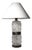 Mid-Century Modern Textured Glass and Wooden Table Lamp, 1960s For Sale