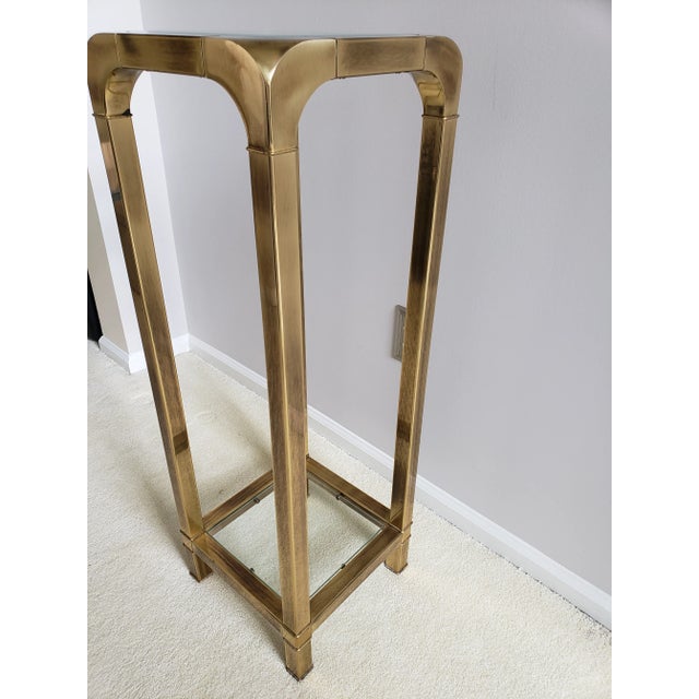 1970s Vintage 1970s Brass and Glass Pedestal For Sale - Image 5 of 7