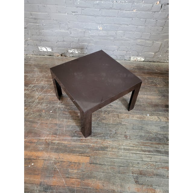 1960s Mid Century Brown Syroco Parons Style Side Table For Sale - Image 4 of 13