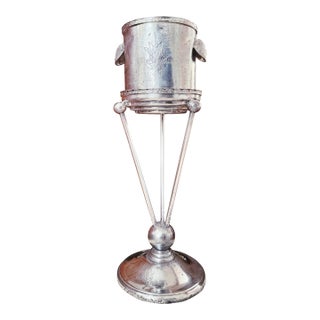 Vintage Silver Plated Champagne Bucket and Stand From the Blue Fox For Sale