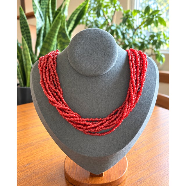 Stunning, highly collectible vintage Southwestern multi-strand necklace. This striking statement piece features 10 flowing...