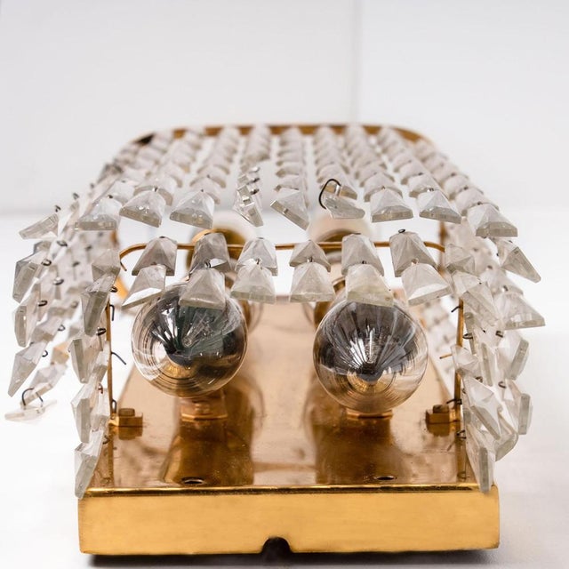 Metal Clear Gold, Glass Messing Crystal Wall Light from Bakalowits & Söhne, 1970s For Sale - Image 7 of 15
