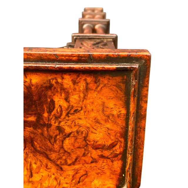 Wood George III Style Burl Walnut and Mahogany China Table Attributed to Gillow For Sale - Image 7 of 11