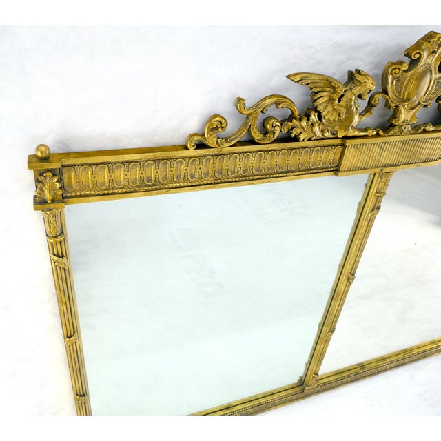 Large c1920s 65x49 Rectangle Neoclassical Gilt Mirror w/ Griffins MINT For Sale - Image 10 of 16
