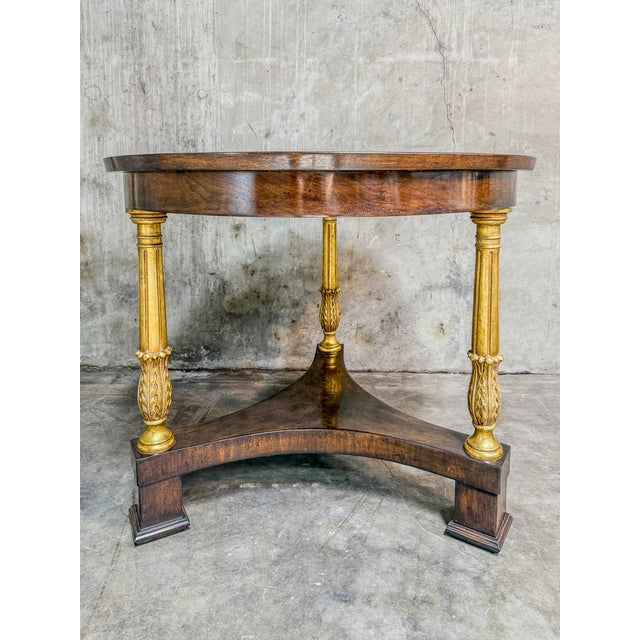 Traditional Ebanista d'Orsay Gallery Table - Hand-Planed Walnut, 22k Gold Finish - Like New! For Sale - Image 3 of 8