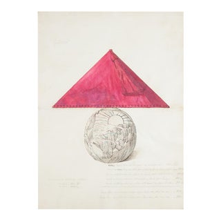 Unknown - Porcelain Lamp - Original Watercolor and Ink - Late 19th Century For Sale