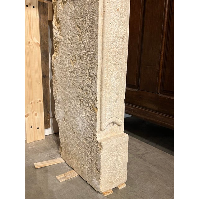 Antique French Limestone Fireplace Mantel From Burgundy, 19th Century For Sale - Image 12 of 18