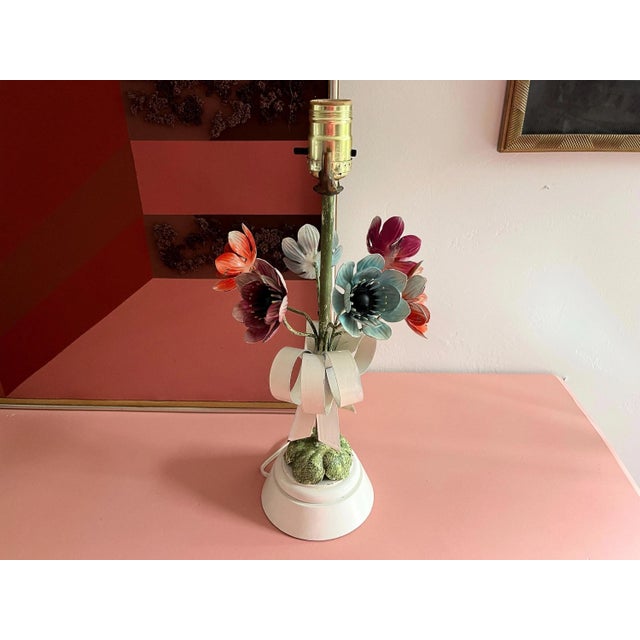 Italian Flower Bouquet Lamp & Shade, C1960 For Sale - Image 13 of 18