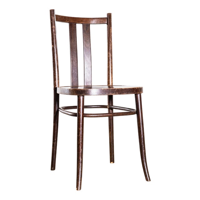 Vintage Dark Oak and Refined Bentwood Dining Chair, 1950s For Sale