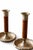 Mid-Century Modern Brass and Wood Chamber Candlesticks with Ring Handle, 1950, Set of 2 For Sale - Image 4 of 8
