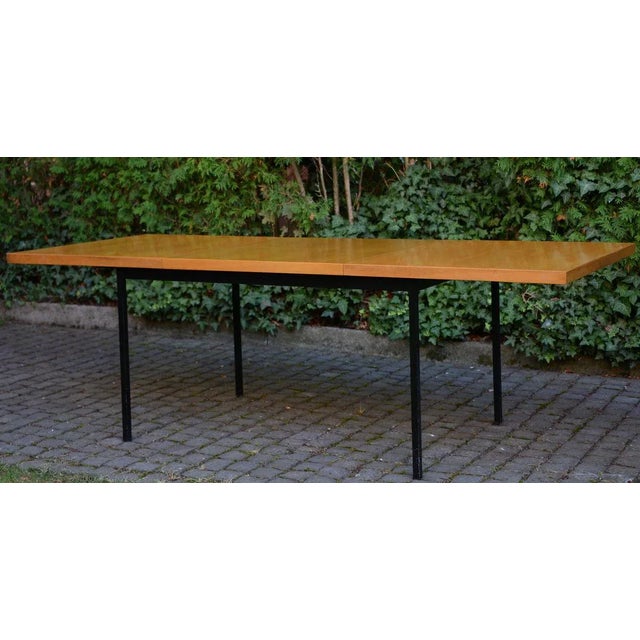 Mid-Century Extendable Birch Veneer No. 413 Dining Table by Fred Ruf for Knoll Inc. / Knoll International For Sale - Image 4 of 8