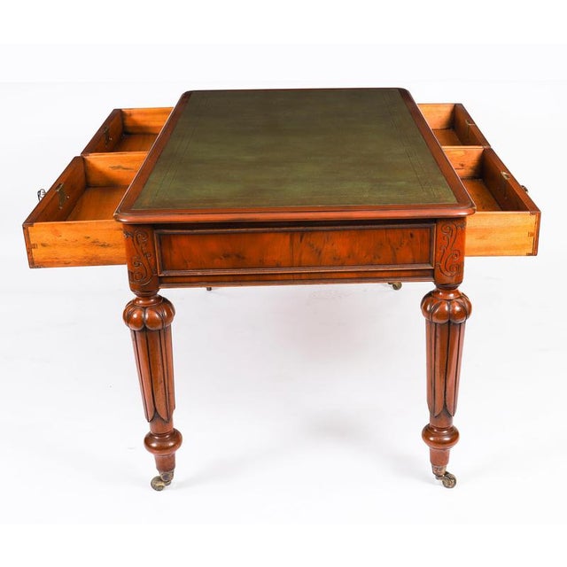Antique Victorian Partner's Writing Desk, 19th Century For Sale - Image 11 of 18