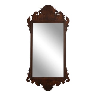 Flame Mahogany Chippendale Style Wall Mirror For Sale