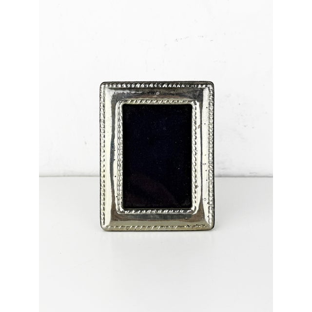 Vintage Italian Sterling Silver Photo Frame with Classic Beaded Border, 1950s For Sale - Image 13 of 13