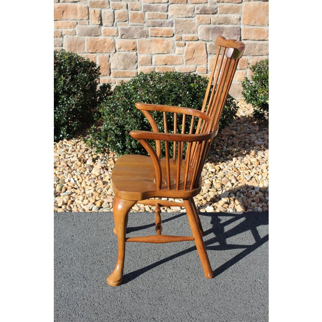 Thomasville Fisher Park Pecan Windsor Armchairs—A Pair For Sale - Image 15 of 18