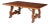 Italian Rustic Solid Walnut Trestle Coffee Table With Hand-Forged Iron Accents For Sale