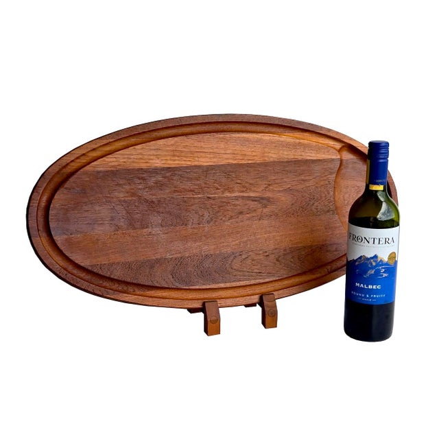 Chestnut 1970s Dansk Teak Wood Charcuterie Board For Sale - Image 8 of 14
