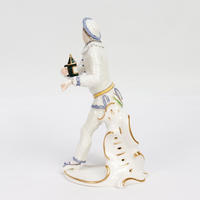 Nymphenburg Porcelain Nymphenburg Porcelain Commedia Dell'Arte Figure of Pierrot For Sale - Image 4 of 12