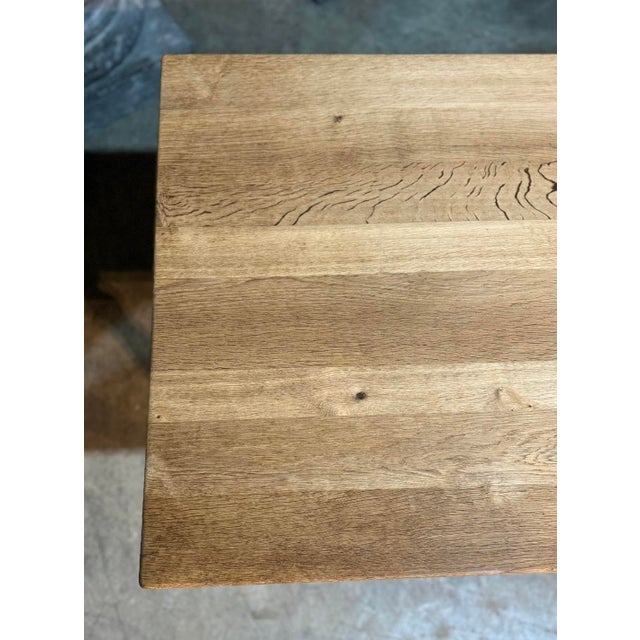 Wood Large Bleached Oak Farmhouse Dining Table, 1920s For Sale - Image 7 of 18