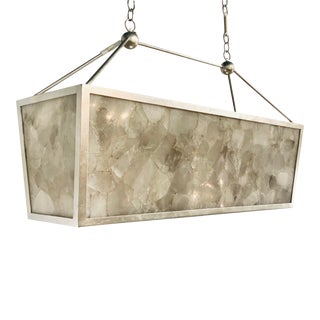 Currey & Co. Modern Smokey Quartz and Silver Finished Berenson Chandelier For Sale