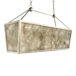 Currey & Co. Modern Smokey Quartz and Silver Finished Berenson Chandelier