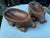 Boho Chic 1970s Pair of Wooden Hand Carved Pig Catchalls For Sale - Image 3 of 11