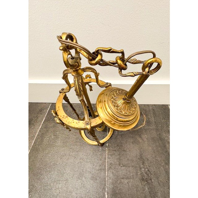 Early 20th Century Two-Light Brass Lantern With Bow Details For Sale In New York - Image 6 of 7