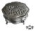 Vintage Metal Trinket Box Lion Paw Feet Santa Sleigh Jewelry Box Velvet Lined For Sale