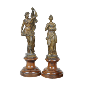 Figure of Women, 19th Century, Bronzes, Set of 2