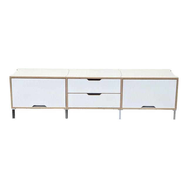 Scandinavian Designs White Cabinet With Storage For Sale