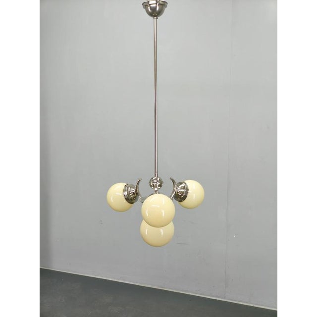 Bauhaus Bauhaus Czechoslovakian Globe Chandelier, 1930s For Sale - Image 3 of 13