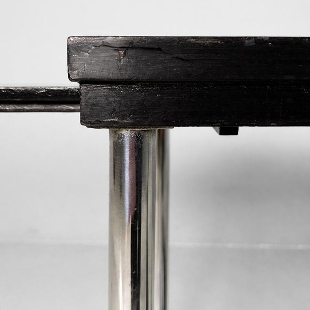 Italian Art Deco Cart in Black Wood, Glass and Steel, 1930s For Sale - Image 18 of 18