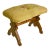 Vintage English Needlepoint Footstool With Carved Oak Base | Mid-Century Upholstered Stool For Sale