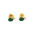 Contemporary 18ct Yellow Gold Emerald & Diamond Stud Earrings 1.06ct 2.41g, A Pair For Sale - Image 3 of 10