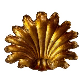 Mid 20th Century Gold-Leaf Florentine Shell Catchall For Sale