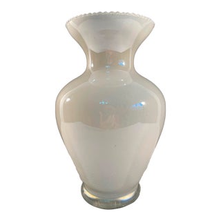 Vintage Opaque White Murano Bouquet Vase For Sale