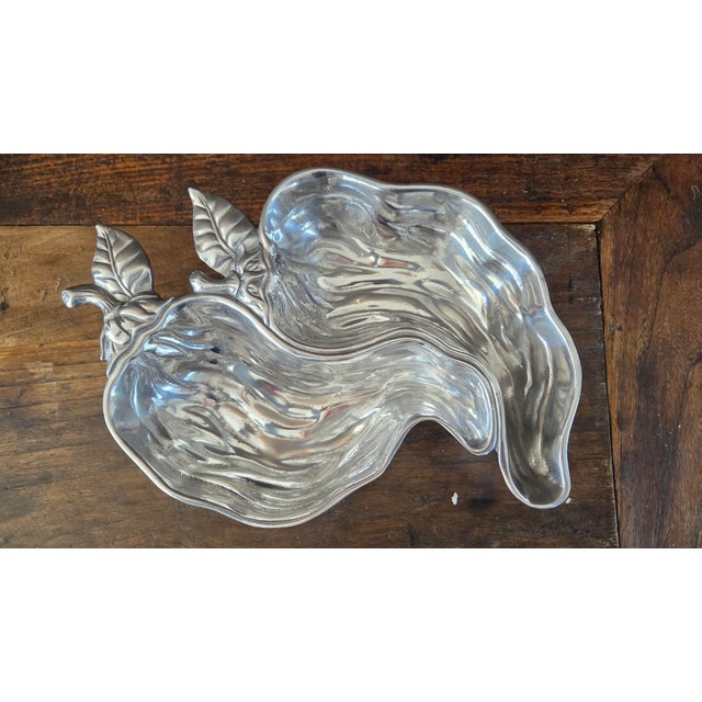 Arthur Court Double Pepper-Form Aluminum Divided Serving Dish, New in Box For Sale In New York - Image 6 of 13
