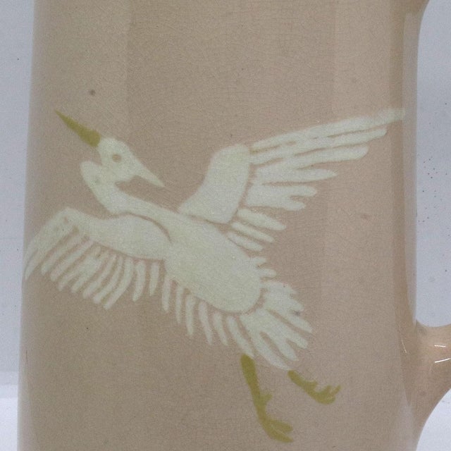 American American Frederick Rhead for Weller Pottery Jap Birdimal Crane Pitcher For Sale - Image 3 of 10