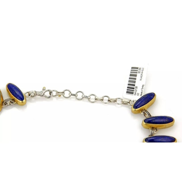 Contemporary Gurhan Parliment Lapis Sterling 24k Layered Gold Necklace For Sale - Image 3 of 4