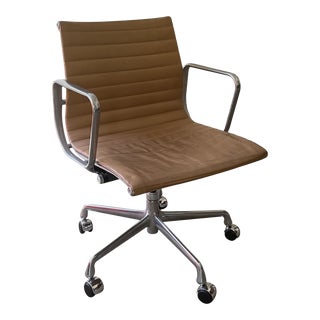 Light Brown Leather Eames Office Chair For Sale