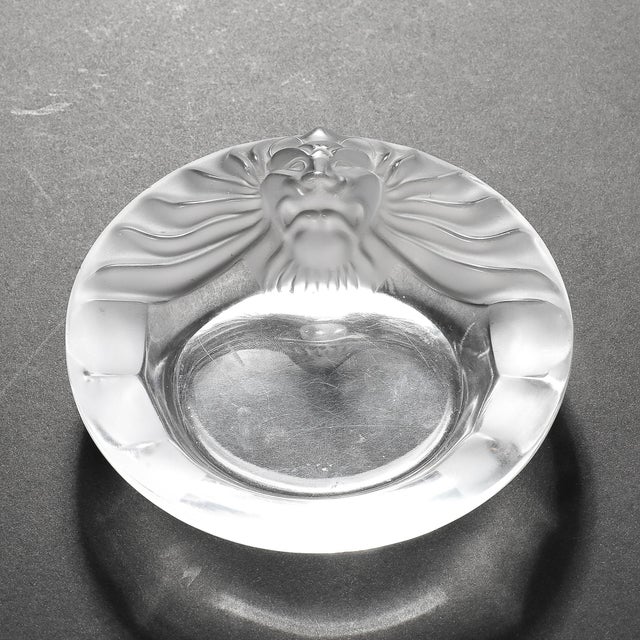 Vintage Lalique Tete De Lion Glass Dish For Sale In New York - Image 6 of 15